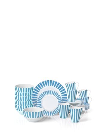 Waterside Blue Stripe 24 Piece Dinner Set