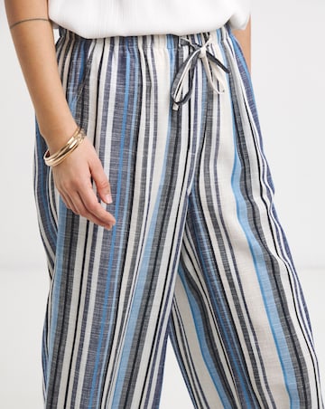 Blue Stripe Wide Leg Trousers