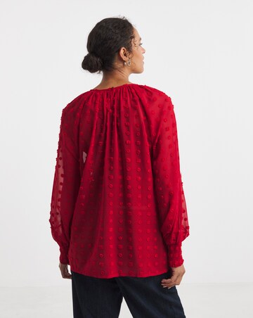 Dobby Long Sleeve Blouse