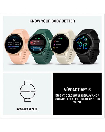 Garmin Vivoactive 6 AMOLED 42mm Smart Watch - Lunar Gold