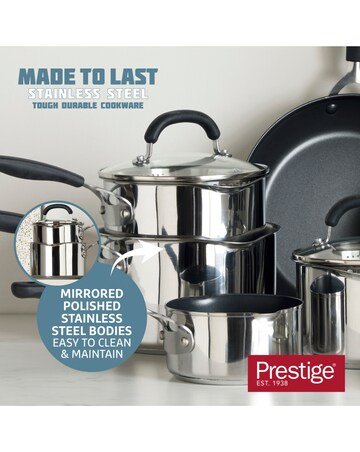 Prestige Made to Last 3 Piece Straining Saucepan Set