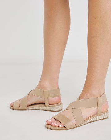 Dia Elasticated Low Wedge Espadrilles - Extra Wide Fit (EEE)