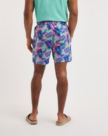 Tropical Leaf Print Swim Short