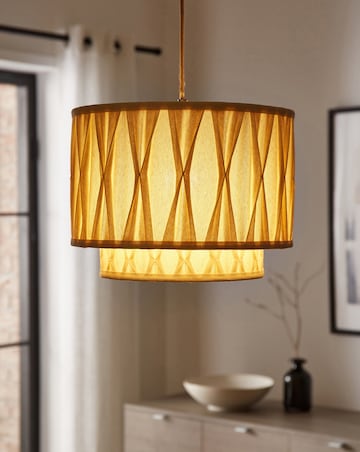 Natural 2 Tier 30cm Linen Pinch Pleat Shade