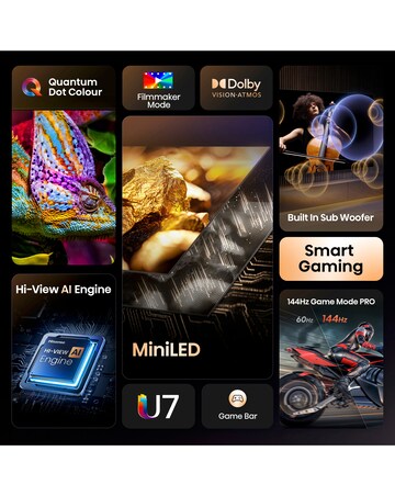 Hisense 50U7QTUK 50in Mini-LED 4K Ultra HD HDR Smart TV