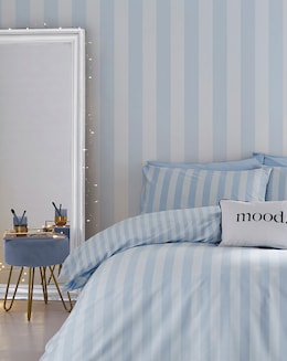 Sassy B Blue Stripe Tease Wallpaper