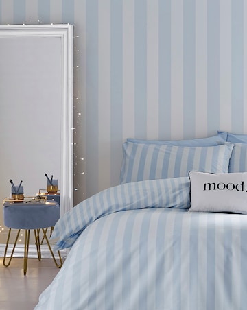 Sassy B Blue Stripe Tease Wallpaper