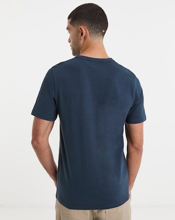 Heavyweight Crew Neck T-Shirt Long Length- Navy