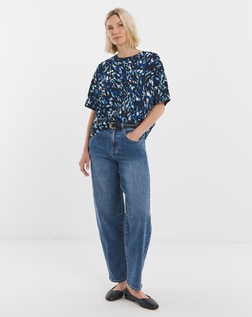 Printed Boxy Short Sleeve Top