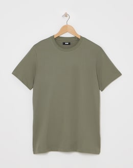 Premium Mercerised Supima Cotton T-Shirt Long Length- Khaki