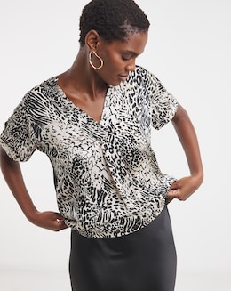 Satin Front Jersey Back Top