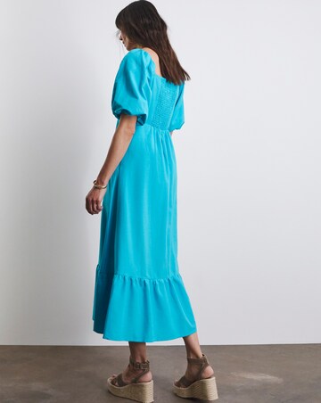 Joanna Hope Linen Dress With Puff Sleeves