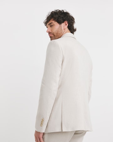 Linen Blend Double Breasted Suit Jacket
