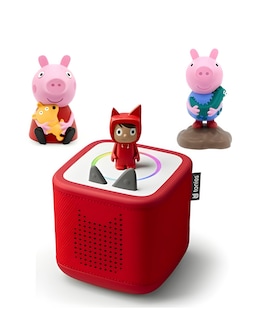 Toniebox 2 Sunset Red Starter Set and 2 Peppa Pig Audio Characters Bundle