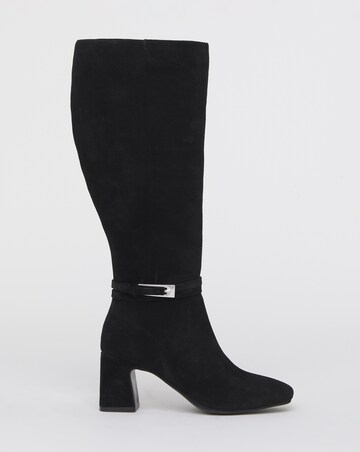 Alfie Heeled Leather Knee High Boots Trim - Extra Wide Fit (EEE) & Curvy Calf