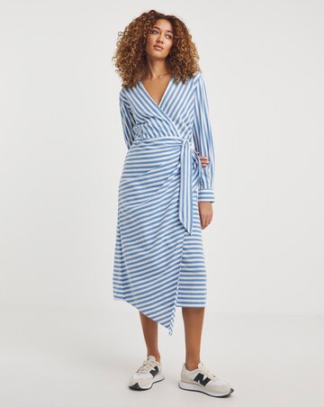 Stripe Tie Wrap Dress