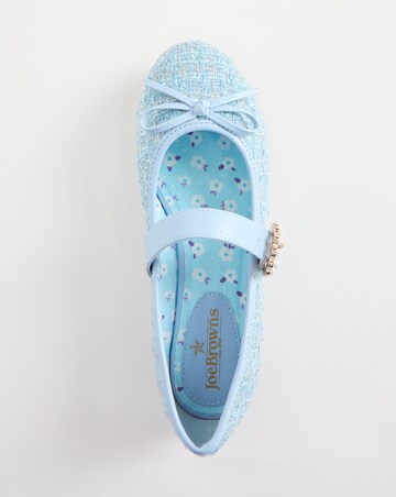 Joe Browns Blue Flat Tweed Mary Jane- Wide Fit (E)