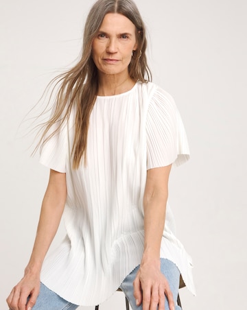 Pleated Short Sleeve Top