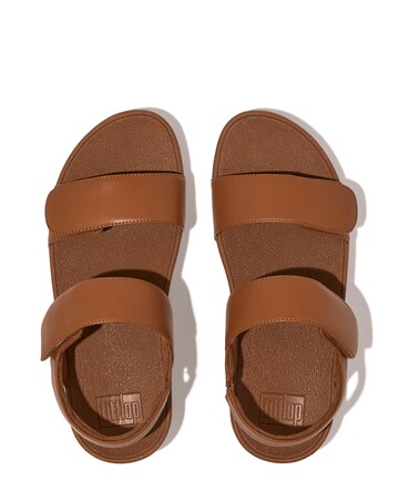 Fit Flop Light Tan Lulu Adjustable Leather Back-Strap Sandals -Standard Fit (D)