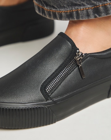 Esme Side Zip Trainers - Wide Fit (E)