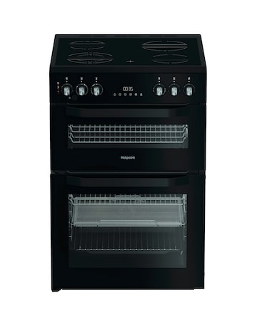 Hotpoint HDE6VDCASB1 60cm Electric Double Cooker with Air Fry - Black + Install