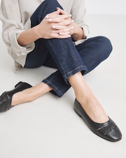 Heavenly Soles Genevieve Cut Out Detail Ballerinas - Extra Wide Fit (EEE)