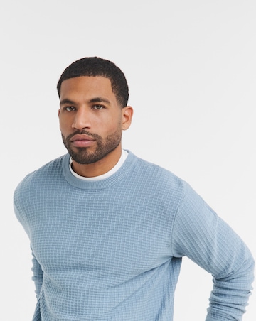 Blue Textured Soft Touch Jumper