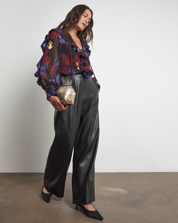 Joanna Hope Ruffle Blouse With Foil Print
