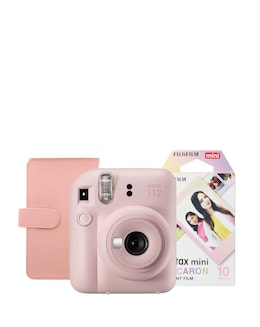 Fujifilm Instax Mini 12 Camera Kit - 10 Shot Macaron Film &amp; Photo Album - Pink