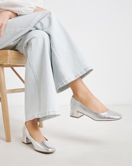 Heavenly Soles Catherine Low Block Heel Court Shoes - Extra Wide Fit (EEE)