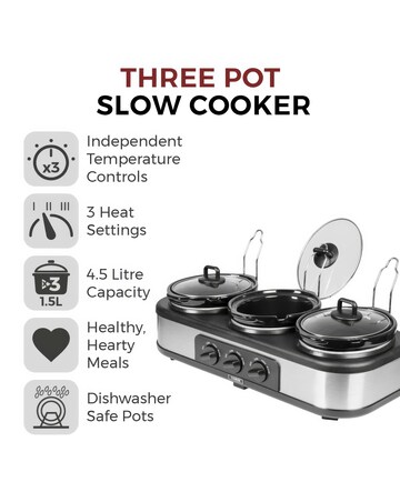 Tower T16015 3 x 1.5 Litre Pot Slow Cooker