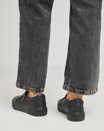 Esme Side Zip Trainers - Wide Fit (E)