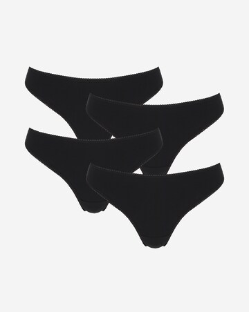 Pretty Secrets (4 Pack) Value Cotton Thongs Black