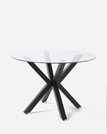 Bodie Black Dining Table with 4 Etta Faux Leather Chairs