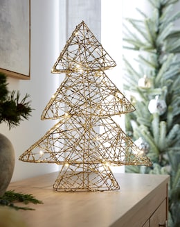 Light Up Gold Metal Tree