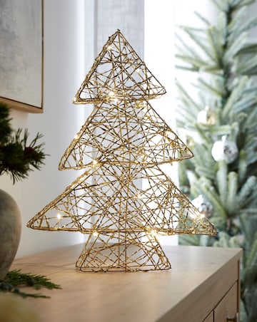 Light Up Gold Metal Tree