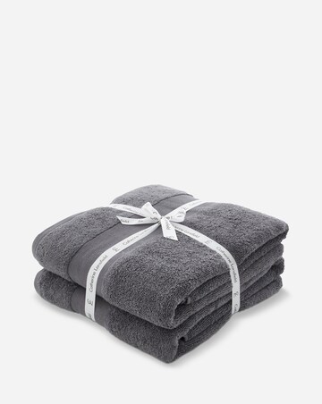 Catherine Lansfield Anti Bacterial Bath Sheet Pair Charcoal