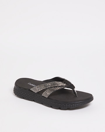 Cushion Walk Glitzy Toe Post Sandal E Fit