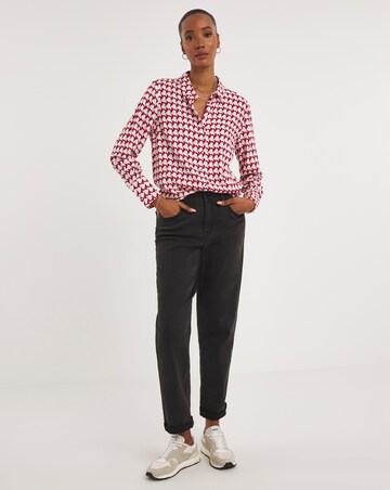 Polka Dot Dipped Back Viscose Shirt
