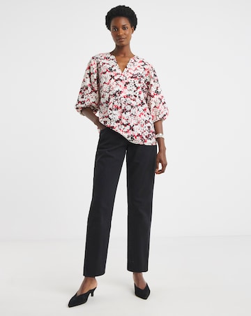 V Neck Bubble Sleeve Top