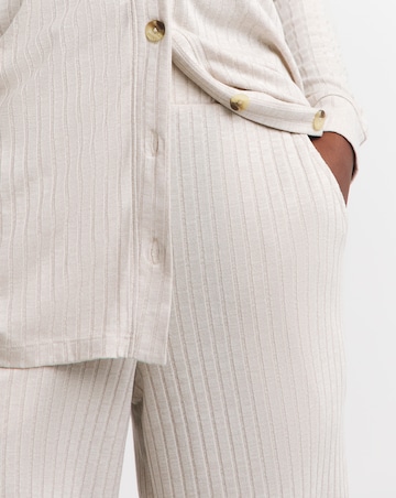 Ribbed Marl Wide Leg Joggers