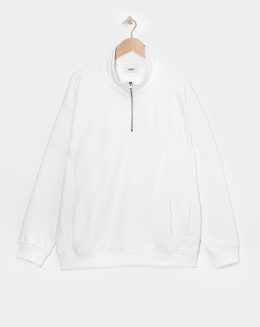 1/4 Zip Relaxed Fit Funnel Neck Sweat