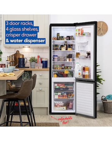 Russell Hobbs RH180FFFF551E1BWD Frost-Free Fridge Freezer with Water Dispenser