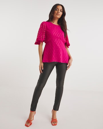 Joanna Hope Metallic Dobby Blouse