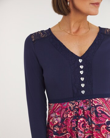 Joe Browns Navy Printed Paisley Jersey Tunic