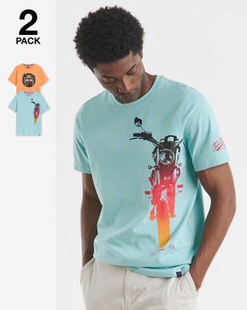 Joe Browns 2 Pack Graphic T-Shirts Long Length