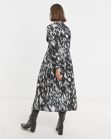 Printed Corset Midi Shirt Dress