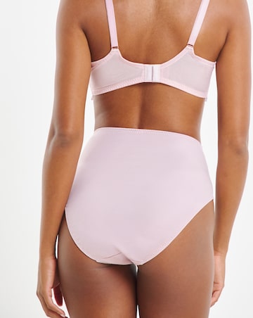 Pretty Secrets Sophia Embroidery High Leg Full Brief Knickers Pink