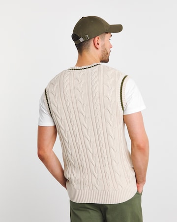 Stone Cable Knitted Sweater Vest