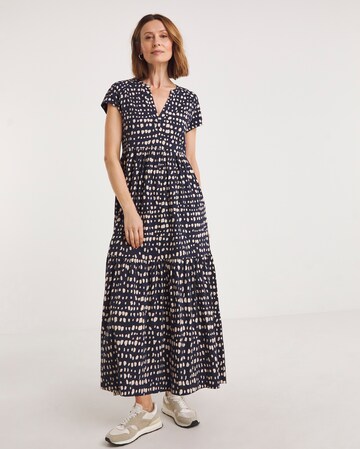 Notch Neck Jersey Smock Midaxi Dress